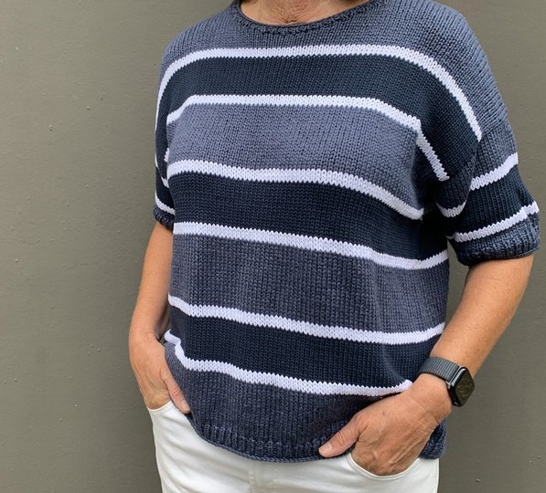 Strickmuster für Kurzarmpullover Malia in den Größen 36 bis 48