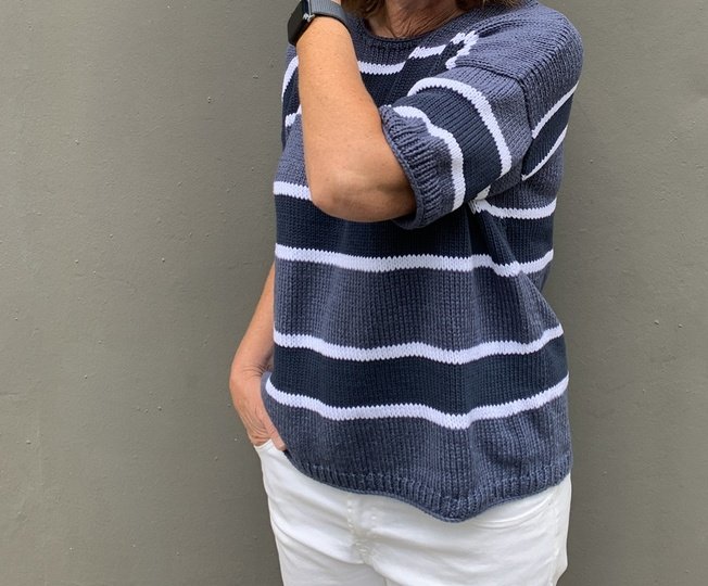 Strickmuster für Kurzarmpullover Malia in den Größen 36 bis 48