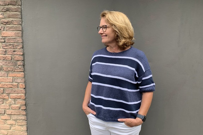 Strickmuster für Kurzarmpullover Malia in den Größen 36 bis 48