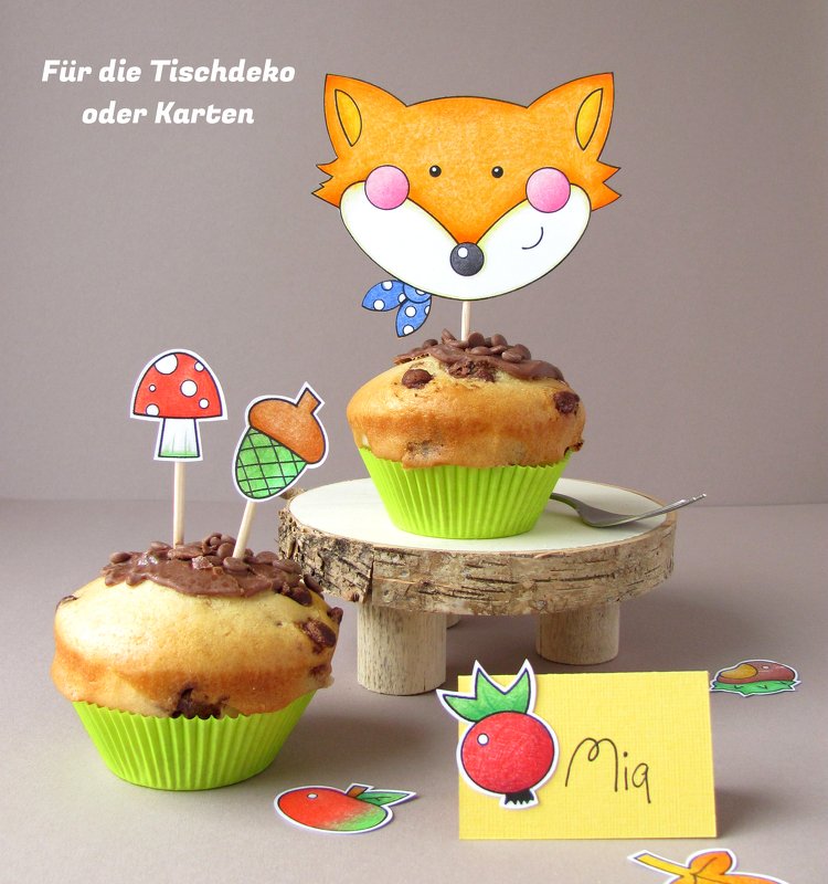 Lustige Waldtiere zum Ausmalen als Girlande, Tischdeko & Co. - Bild 2