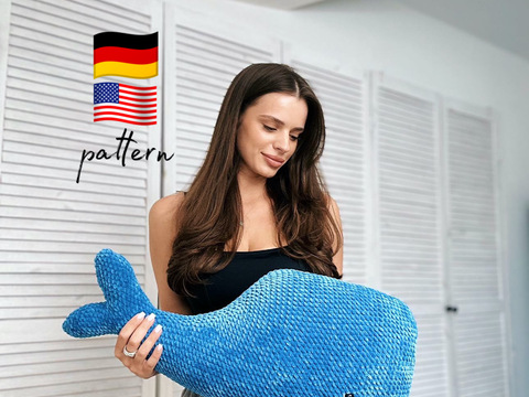 Whale crochet pattern. Plush whale pattern. Amigurumi pattern.Crochet plush
