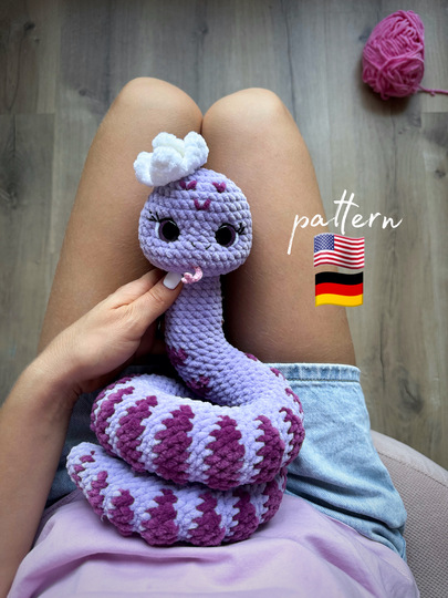Snake Amigurumi Crochet Pattern - Digital PDF Download. Crochet plushies