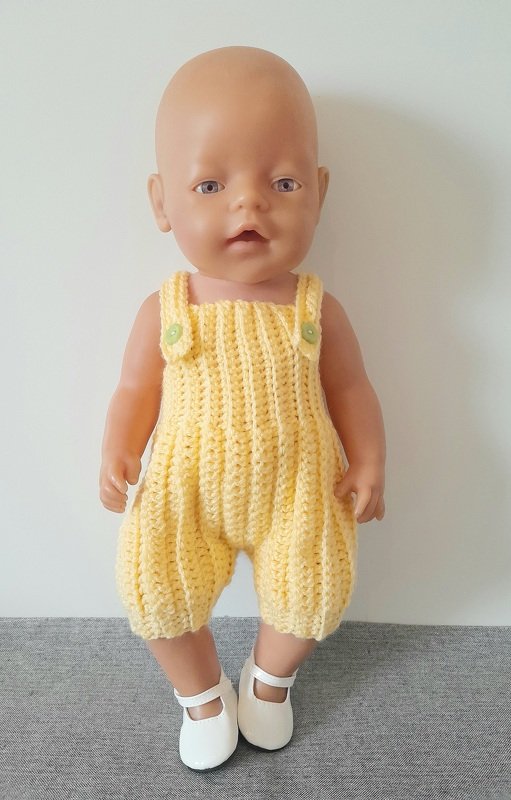 Häkelanleitung kurze Latzhose für Baby Puppen 42 - 44 cm