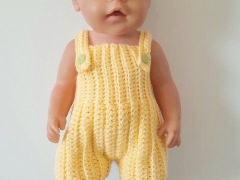Häkelanleitung kurze Latzhose für Baby Puppen 42 - 44 cm