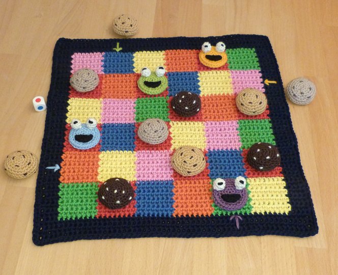 Häkelanleitung "Das Keksmonsterspiel" Würfelspiel, Lernspiel