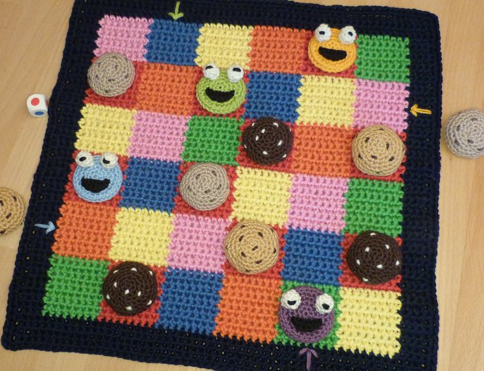 Häkelanleitung "Das Keksmonsterspiel" Würfelspiel, Lernspiel