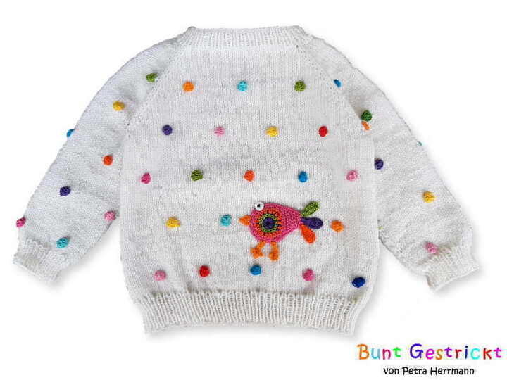 Pullover - RVO Bubbles mit kleinem Vogel - Strickanleitung