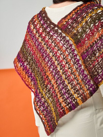 MINI-PONCHO SONNENUNTERGANG, gehäkelt