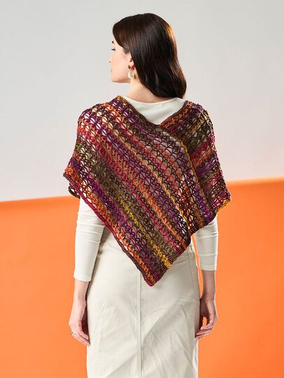 MINI-PONCHO SONNENUNTERGANG, gehäkelt