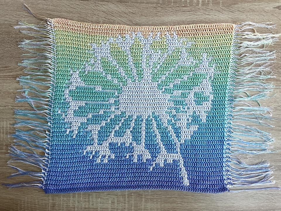 Dandi - kleine Pusteblume in Mosaikhäkeltechnik Kissen Tasche Mosaikhäkeln - Bild 11