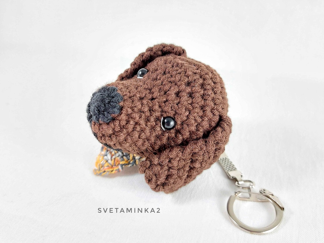 Keychain Dog Crochet Pattern - DIY Labrador Retriever Head Amigurumi Charm - Image 7