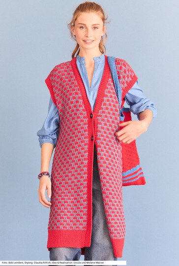 Weste und Häkeltasche