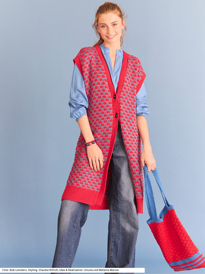 Weste und Häkeltasche