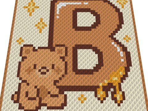 Häkelmuster * B - BÄR * Grafik für C2C Decke