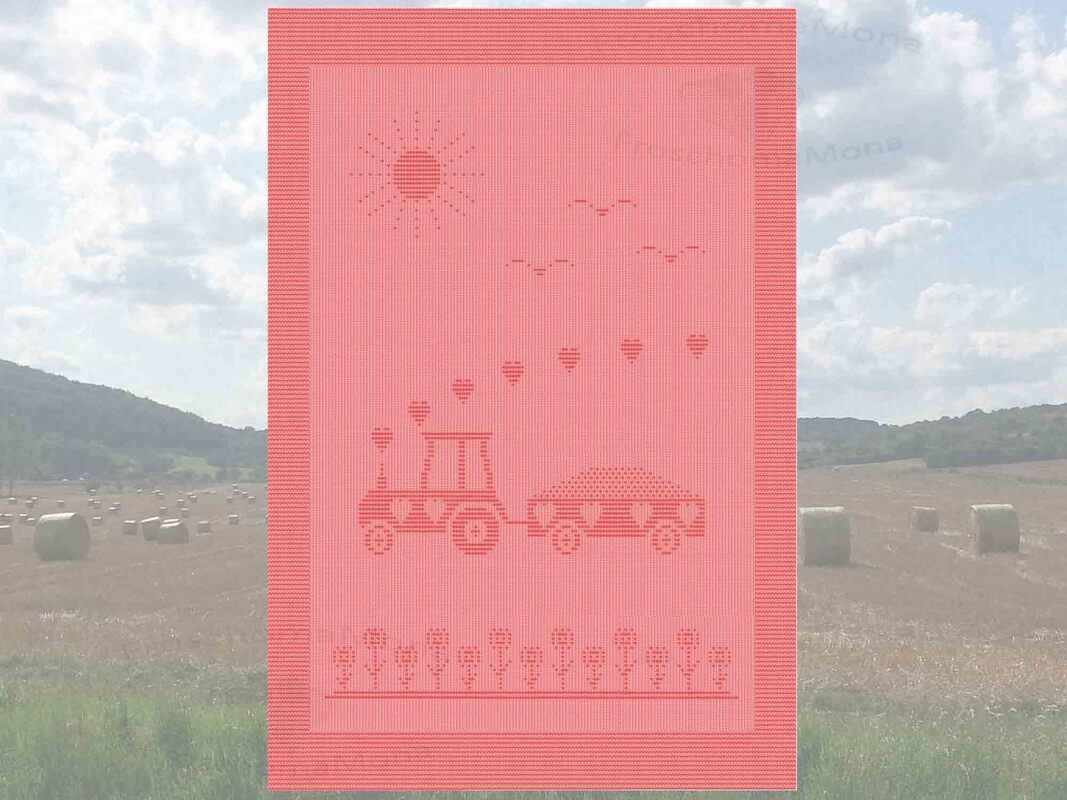 Babydecke Motivdecke „Traktor“ Strickanleitung Kinderdecke Kinderwagendecke - Bild 5