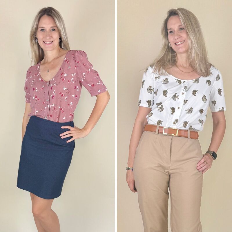 Schnittmuster Bluse Julia – mit Knopfleiste und 2 Ärmelvarianten | Gr. 34–4 - Bild 6