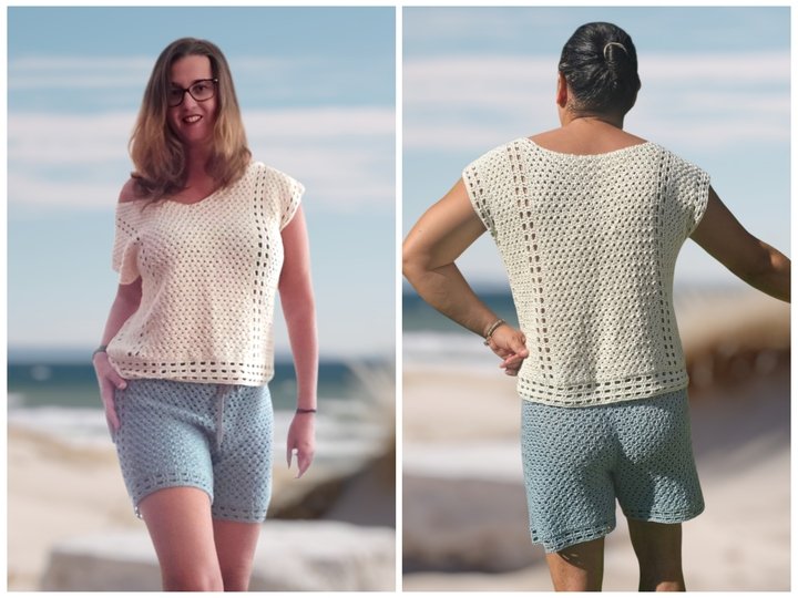 Häkelanleitung Sparpaket: Shorts „Genda“ + Shirt – Unisex Set