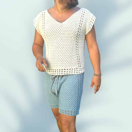 Häkelanleitung Sparpaket: Shorts „Genda“ + Shirt – Unisex Set