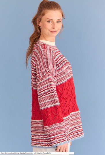 Pulli mit Ajour- und Hebemaschenmustern