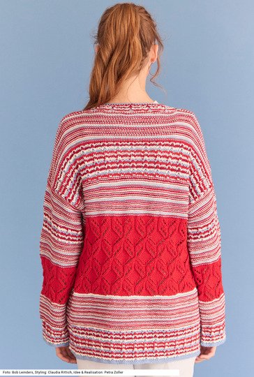 Pulli mit Ajour- und Hebemaschenmustern