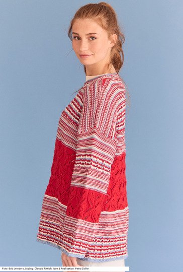 Pulli mit Ajour- und Hebemaschenmustern