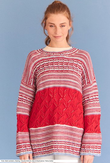 Pulli mit Ajour- und Hebemaschenmustern