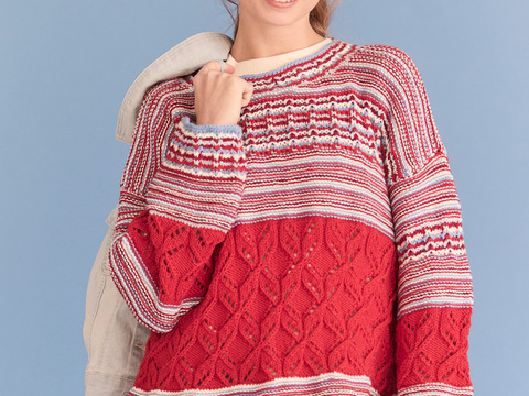 Pulli mit Ajour- und Hebemaschenmustern