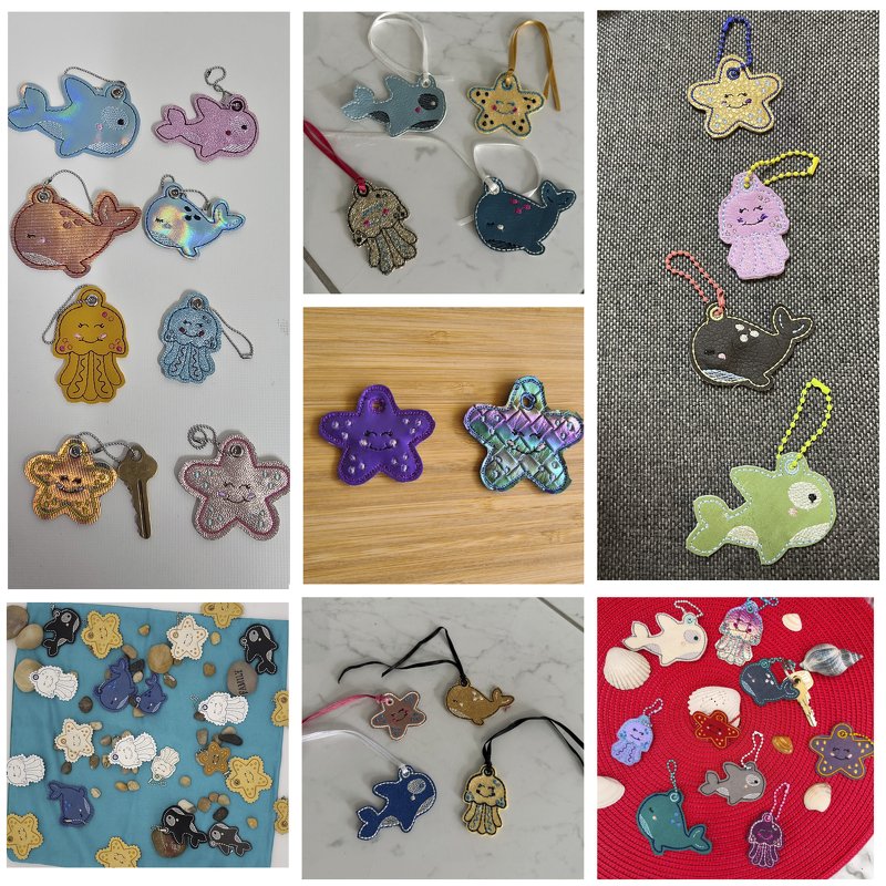 ITH Meerestiere Schlüsselanhänger Stickdatei - Bild 2