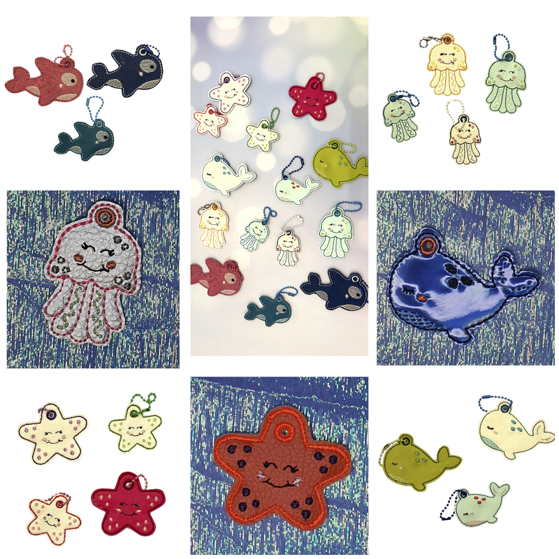 ITH Meerestiere Schlüsselanhänger Stickdatei