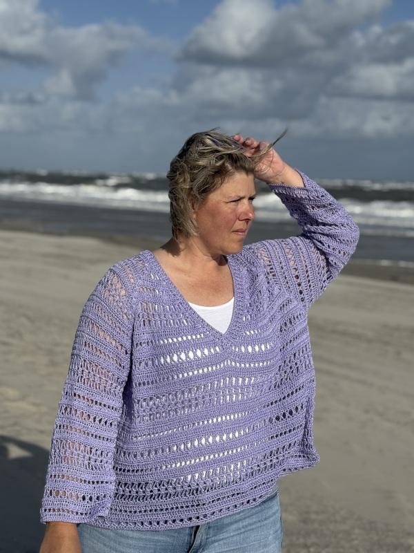 Häkelanleitung V-Auschnitt-Pullover / Shirt Pinaca - Bild 5