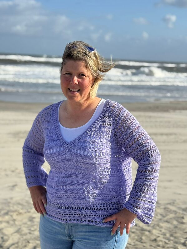 Häkelanleitung V-Auschnitt-Pullover / Shirt Pinaca