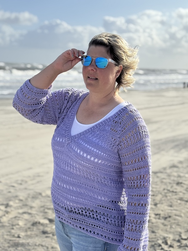 Häkelanleitung V-Auschnitt-Pullover / Shirt Pinaca - Bild 6