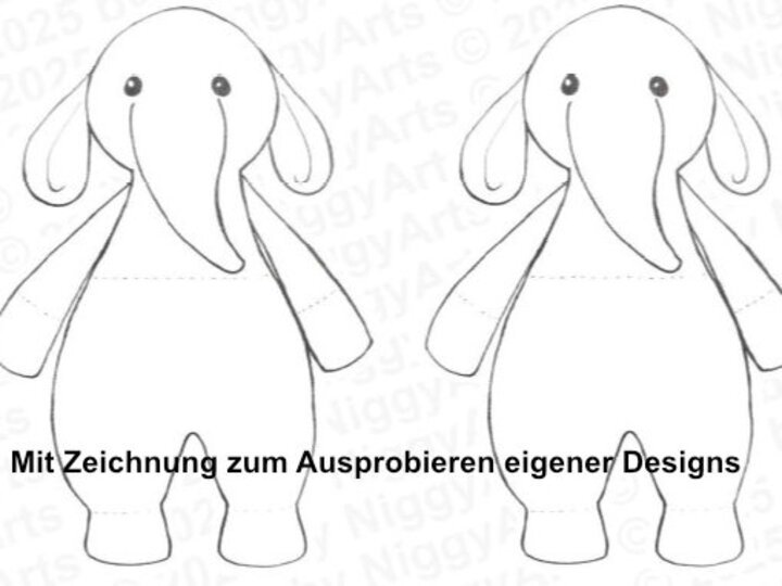 Elephant with many design possibilities- crochet pattern by NiggyArts