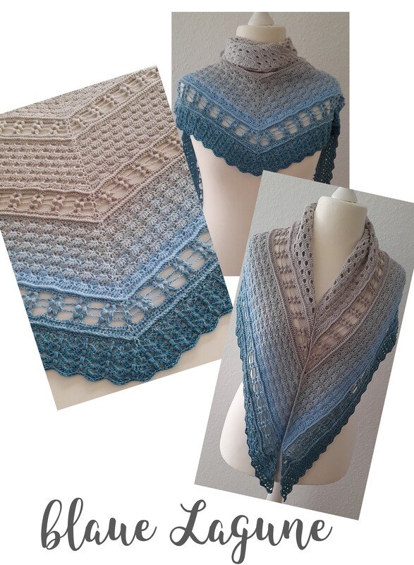 flaches Dreieckstuch - blaue Lagune