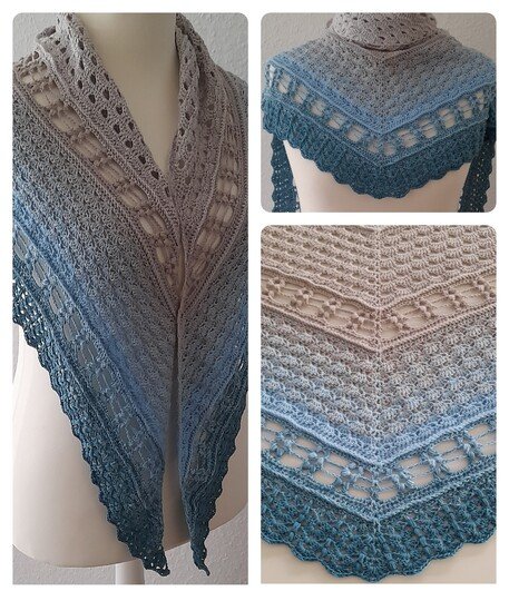 flaches Dreieckstuch - blaue Lagune