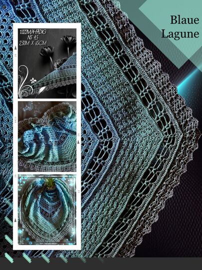 flaches Dreieckstuch - blaue Lagune