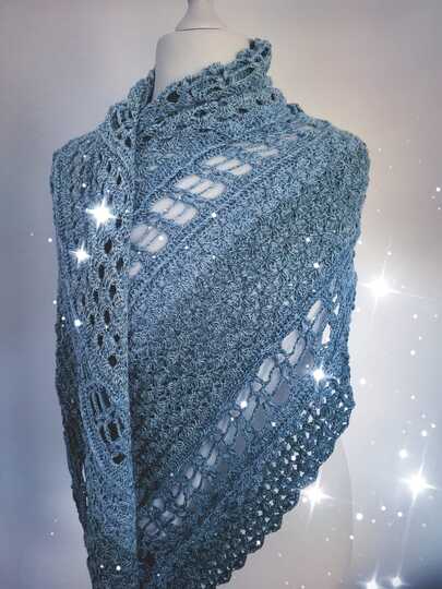 flaches Dreieckstuch - blaue Lagune