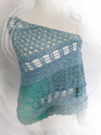 flaches Dreieckstuch - blaue Lagune