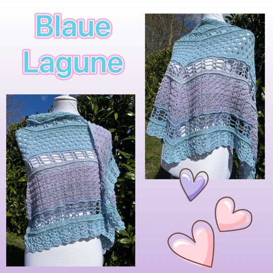 flaches Dreieckstuch - blaue Lagune