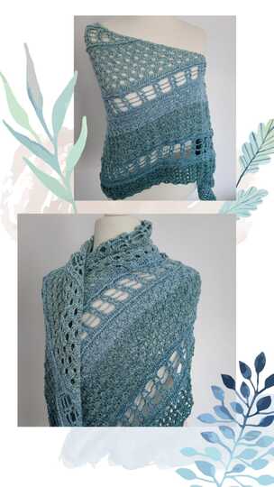 flaches Dreieckstuch - blaue Lagune