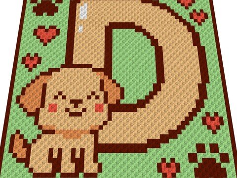 Häkelmuster * D - DOG * Grafik für C2C Decke