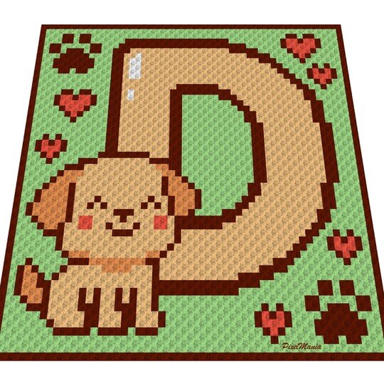 Häkelmuster * D - DOG * Grafik für C2C Decke