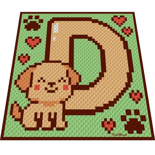 Häkelmuster * D - DOG * Grafik für C2C Decke