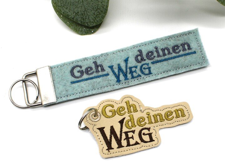 Stickdatei ITH Anhänger Geh deinen Weg