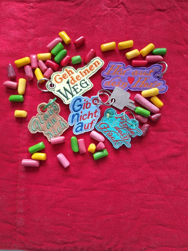 Stickdatei ITH Anhänger Spruch Sprüche SET Bundle