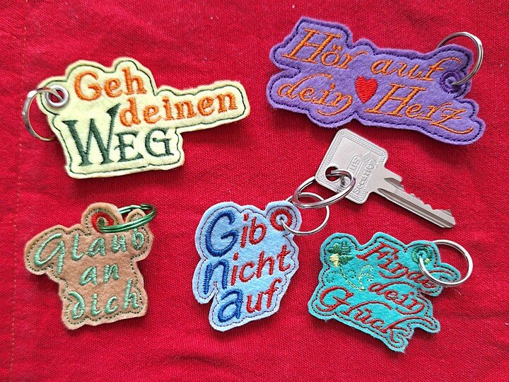 Stickdatei ITH Anhänger Spruch Sprüche SET Bundle