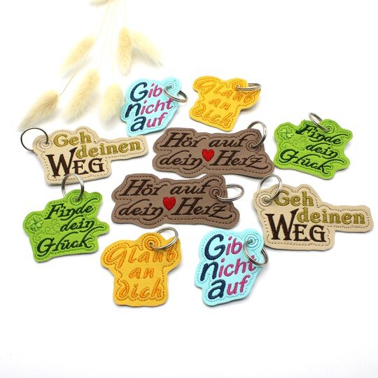 Stickdatei ITH Anhänger Spruch Sprüche SET Bundle