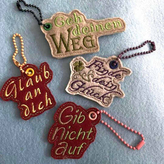 Stickdatei ITH Anhänger Spruch Sprüche SET Bundle