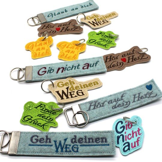 Stickdatei ITH Anhänger Spruch Sprüche SET Bundle