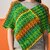 MINI-PONCHO NEON-STREIFEN, gestrickt